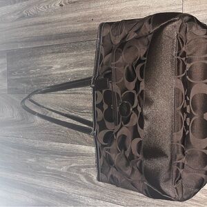 Brown Patterned Tote Bag